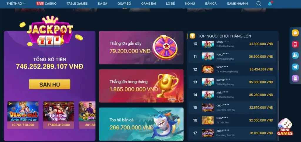 Cơ hội trúng thưởng lớn và jackpot